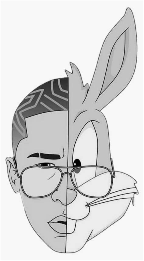 High quality tapestries designed and sold by independent artists around the world. #bad Bunny 🐇 - Bad Bunny Line Drawing, HD Png Download - kindpng