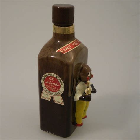 Vintage Liquor Bottle Black Americana Hand Painted Name Yer