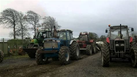 Tandem Tractor Pulling Ford Tw35 And International 1455 Also New Holland