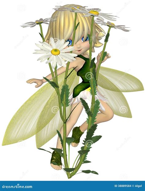 Cute Toon Daisy Fairy Skipping Stock Illustration Illustration Of
