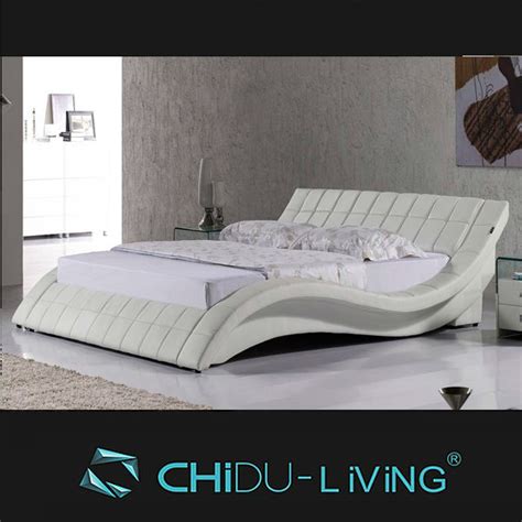 2014 Latest Design Sex Bedwave Shape Double Leather Bed Buy Sex Bed