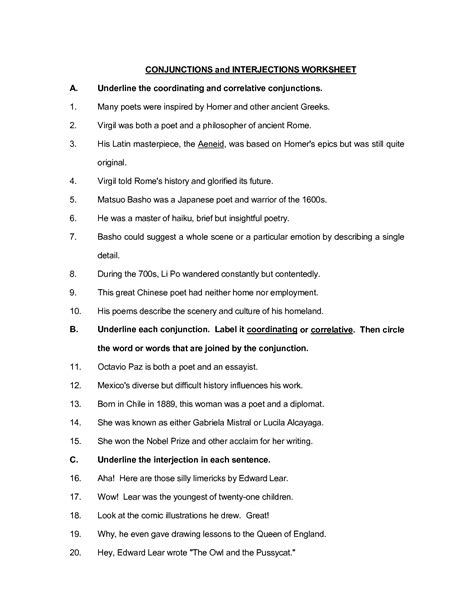Interjections Worksheet Grade 5 Kidsworksheetfun