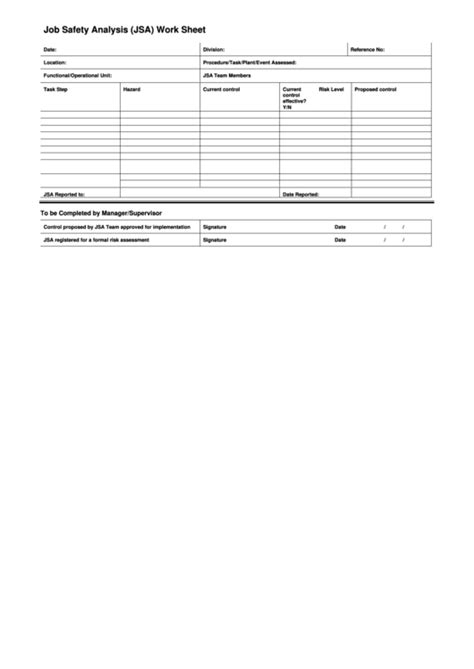 Jsa Form Template