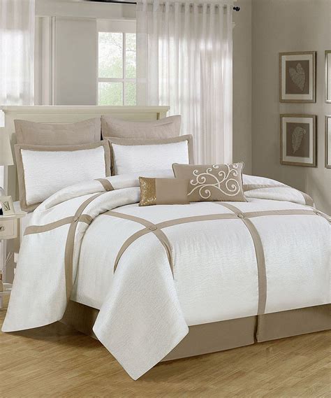 White And Taupe Symphony Comforter Set Zulily Comforter Sets Home