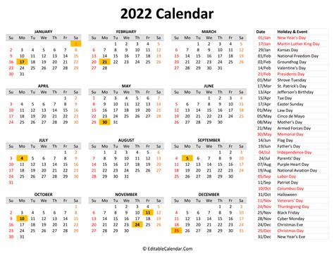 2022 Free Printable Calendars Free Letter Templates