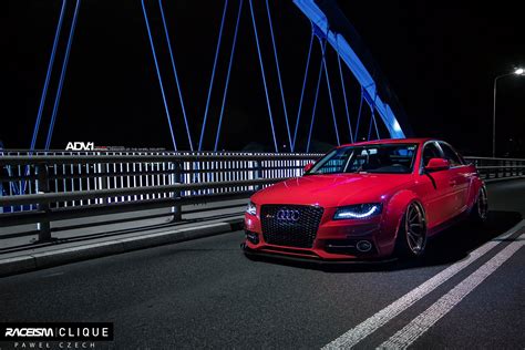 Audi A4 Widebody Cars Sedan Red Adv1 Wheels Wallpapers Hd