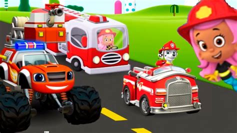 Paw Patrol And The Monster Machines Bubble Guppies Firefighters Youtube