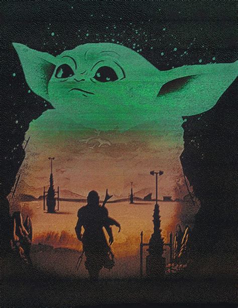 Amazon Baby Yoda Mandalorian Metal Painting Poster Star Wars Spray Paint Handmade Products