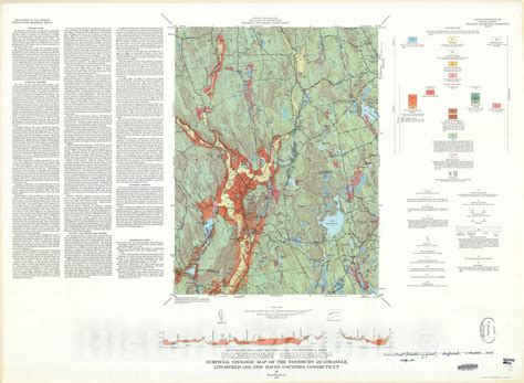 Map Surficial Geologic Map Of The Woodbury Quadrangle Litchfield And