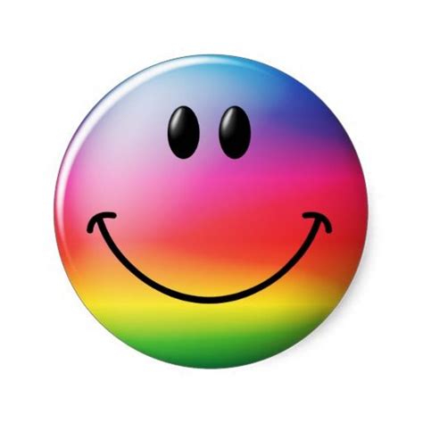 Rainbow Face Classic Round Sticker Smiley Love Smiley