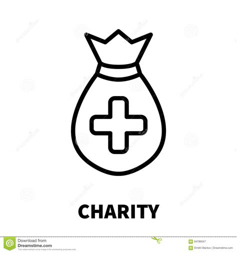 Charity Icon Or Logo In Modern Line Style Stock Vector Illustration