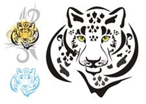 snow leopard head symbol stock photography image