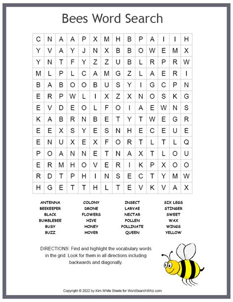 Bees Word Search Puzzle In 2021 Bee Games Bee Owl Coloring Pages Gambaran