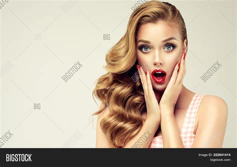 Woman Red Lips Nails Image And Photo Free Trial Bigstock