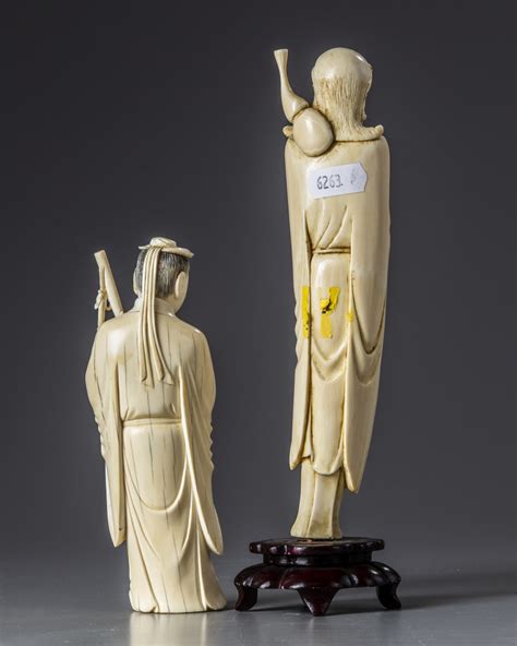 Two Chinese Ivory Immortal Carvings Oaa