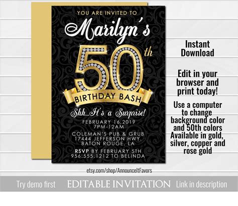 50th surprise birthday invitations ubicaciondepersonas cdmx gob mx