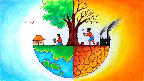 Save Earth Save Life Essay Poster Drawing