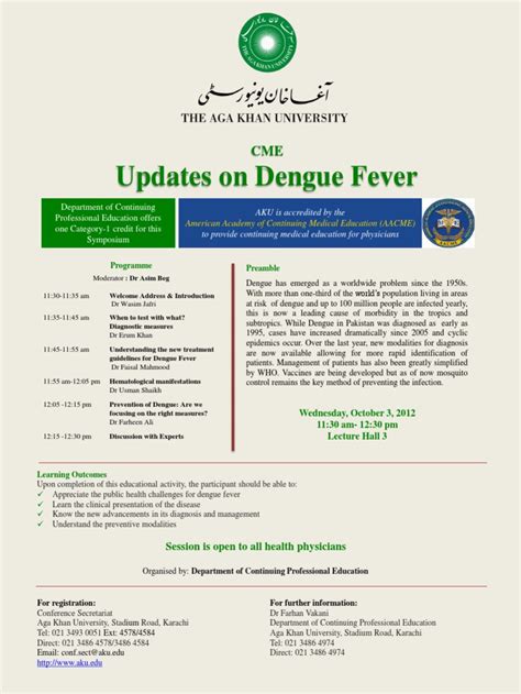 Flyer Updates On Dengue Fever Pdf Medical Education Public Health