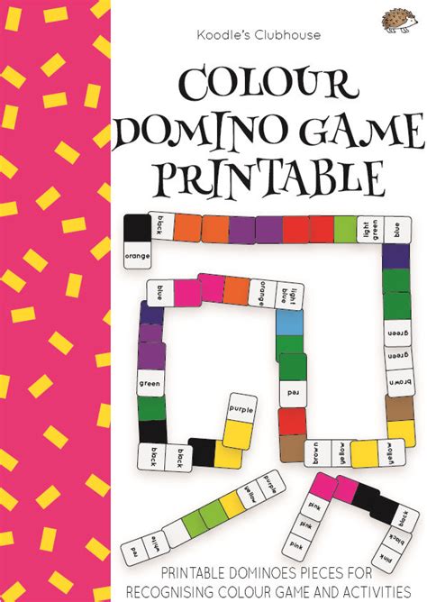 Colour Domino Game Printable | Domino games, Games, Domino