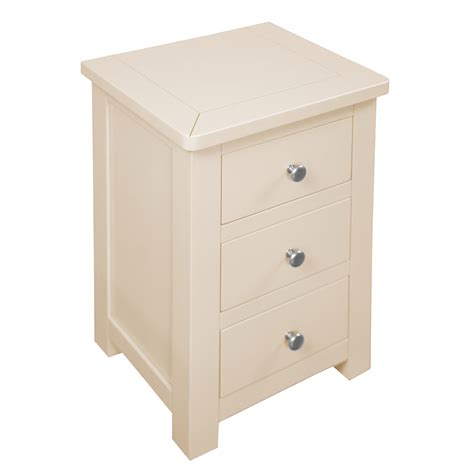 Duchy Cream 3 Drawer Bedside Table Nightstand Fully Assembled