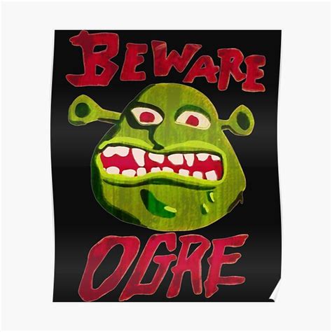 Cuidado Ogro Shrek Beware Ogre Poster For Sale By Kikimorafasbn