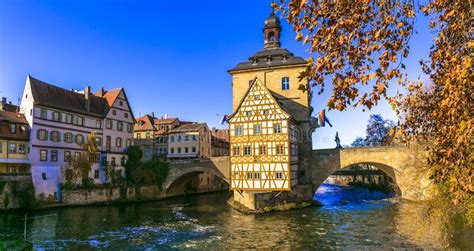 Traditional Houses And Castlebamberg Townbavariagermany Stock Image