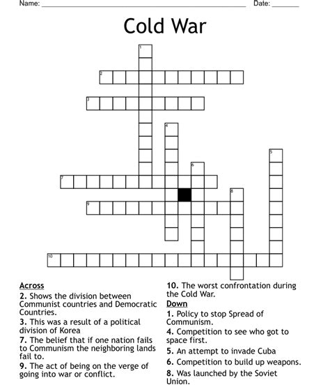 Cold War Crossword Wordmint