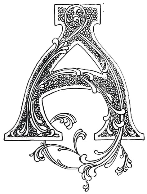 Art Nouveau Letter A From Cassiers Magazine 1899