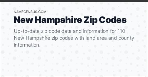 new hampshire zip codes list of 110 new hampshire zip codes