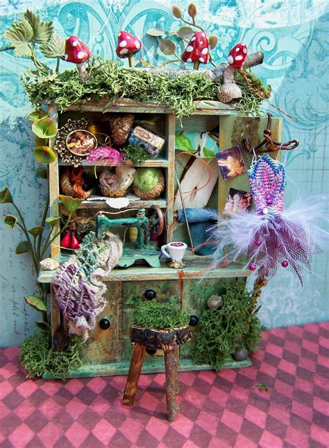 Fairies Fan Art: 19th Day Miniatures Fairy Sewing Notions Cabinet