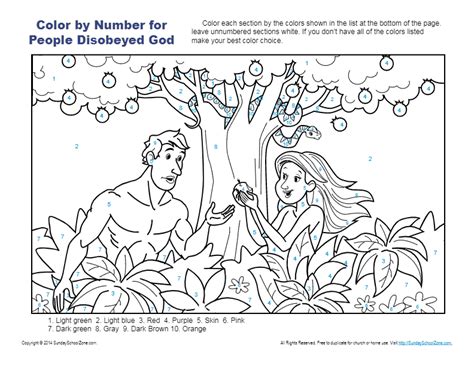 Children can color through the story of creation with these fun bible story coloring pages. People Disobeyed God | Bible Coloring Pages for Kids