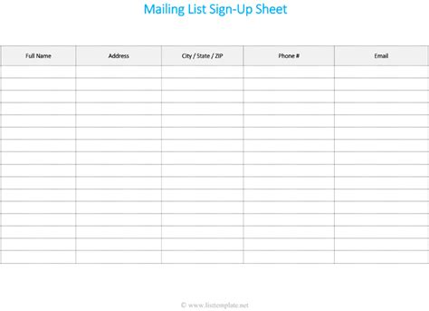 printable contact list templates