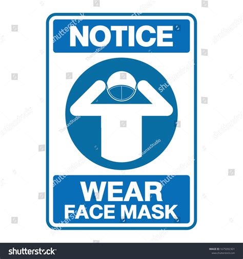 Notice Safety Sign Wear Dust Mask Stok Vektör Telifsiz 1675092301