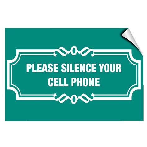 Please Silence Your Cell Phone Business Label Decal Sticker 7 Inches X