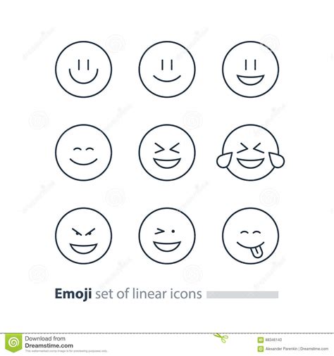 Emoji Icons Emoticon Symbols Face Expression Signs Minimalistic