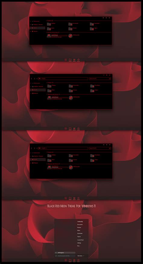 Black Red Neon V1 Theme For Windows 11 Skin Pack For Windows 11 And 10