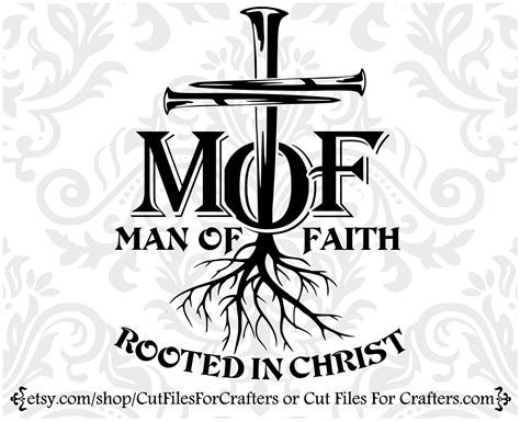 Man Of Faith Svg Rooted In Christ Svg Cross Nails Svg Jesus Etsy