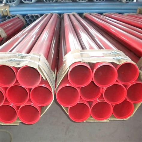 China Fire Sprinkler Red Painted Steel Pipe With Epoxy Powder Coating