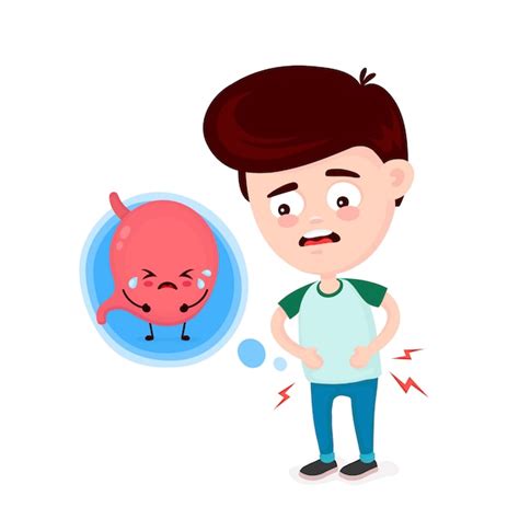 Premium Vector Sad Sick Young Man With Food Poisoning And Stomach