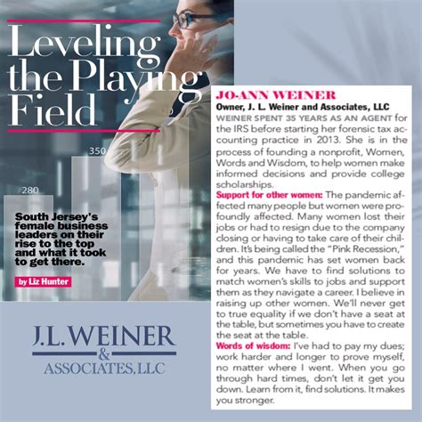 Leveling The Playing Field J L Weiner And Associates Llc
