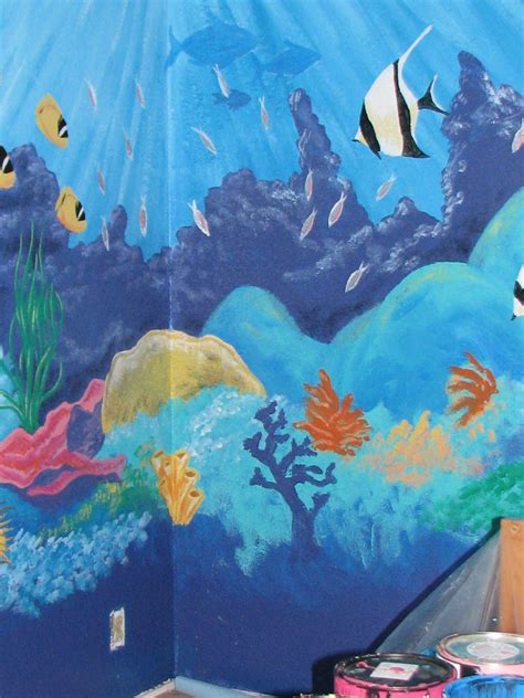 Ocean Theme Bedroom Mural Under The Sea Byn Always Ocean Mural Sea