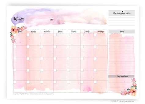 Planificador Mensual Para Imprimir Pdf Calendario Mar 2021