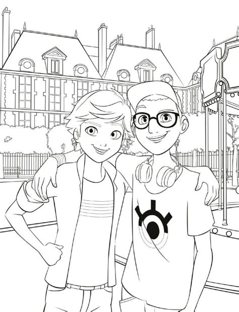 Miraculous Ladybug Coloring Pages Character Adrien Agreste Xcolorings