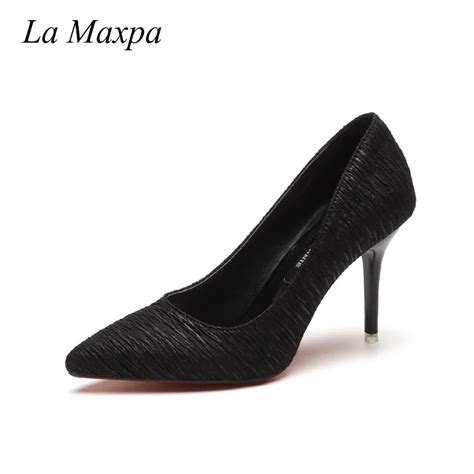 la maxpa women pointed toe high heels ladies pumps 2018 fashion delicate shoes woman summer