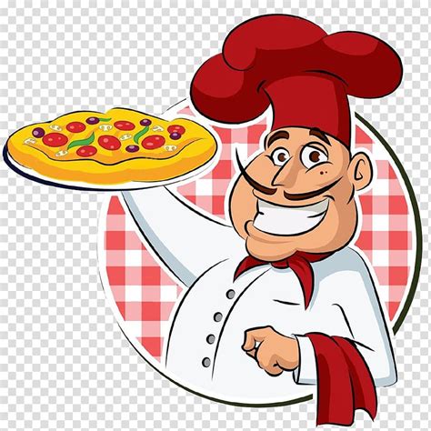 Male Chef Holding Pizza Illustration Pizza Italian Cuisine Pasta Chef