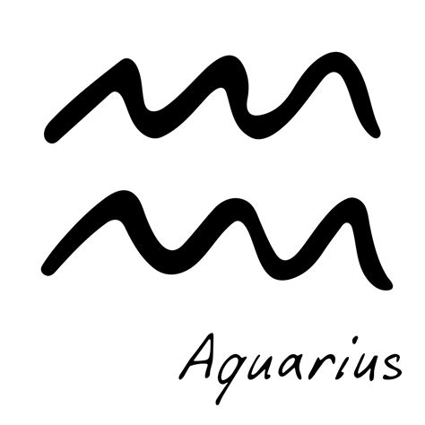 Hand Drawn Aquarius Zodiac Sign Esoteric Symbol Doodle Astrology