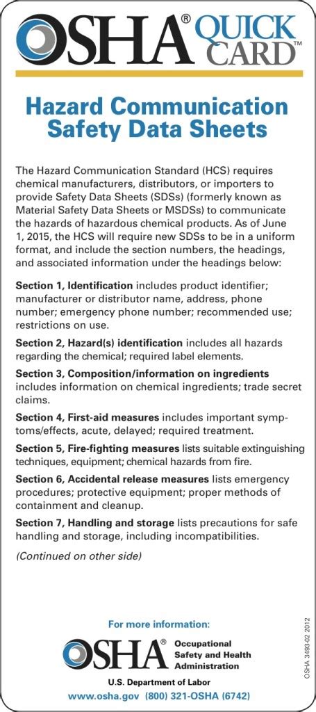 Osha Sds Occusafe Industrial Hygiene Consulting