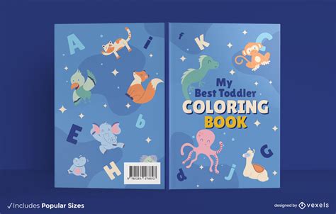 Cute Animals Coloring Book Cover Design Vector Download