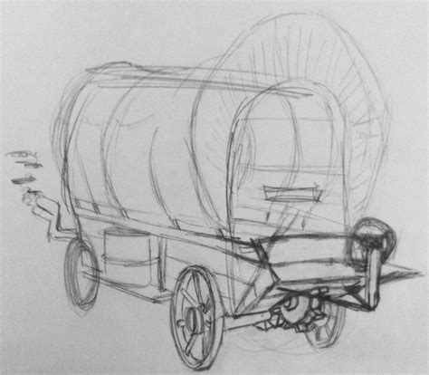 Covered Wagon Sketch By Scarthirteen On Deviantart