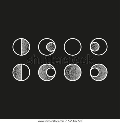 Moon Phases Icons Vector Astronomical Symbols Stock Vector Royalty